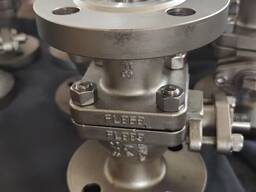 Кран шаровой двухсоставной фланцевый из нержавейки 321, 316Ti с рукояткой, Китай