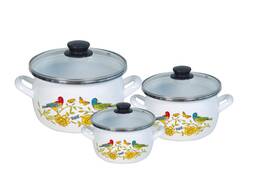 Набор стальных эмалированных кастрюль